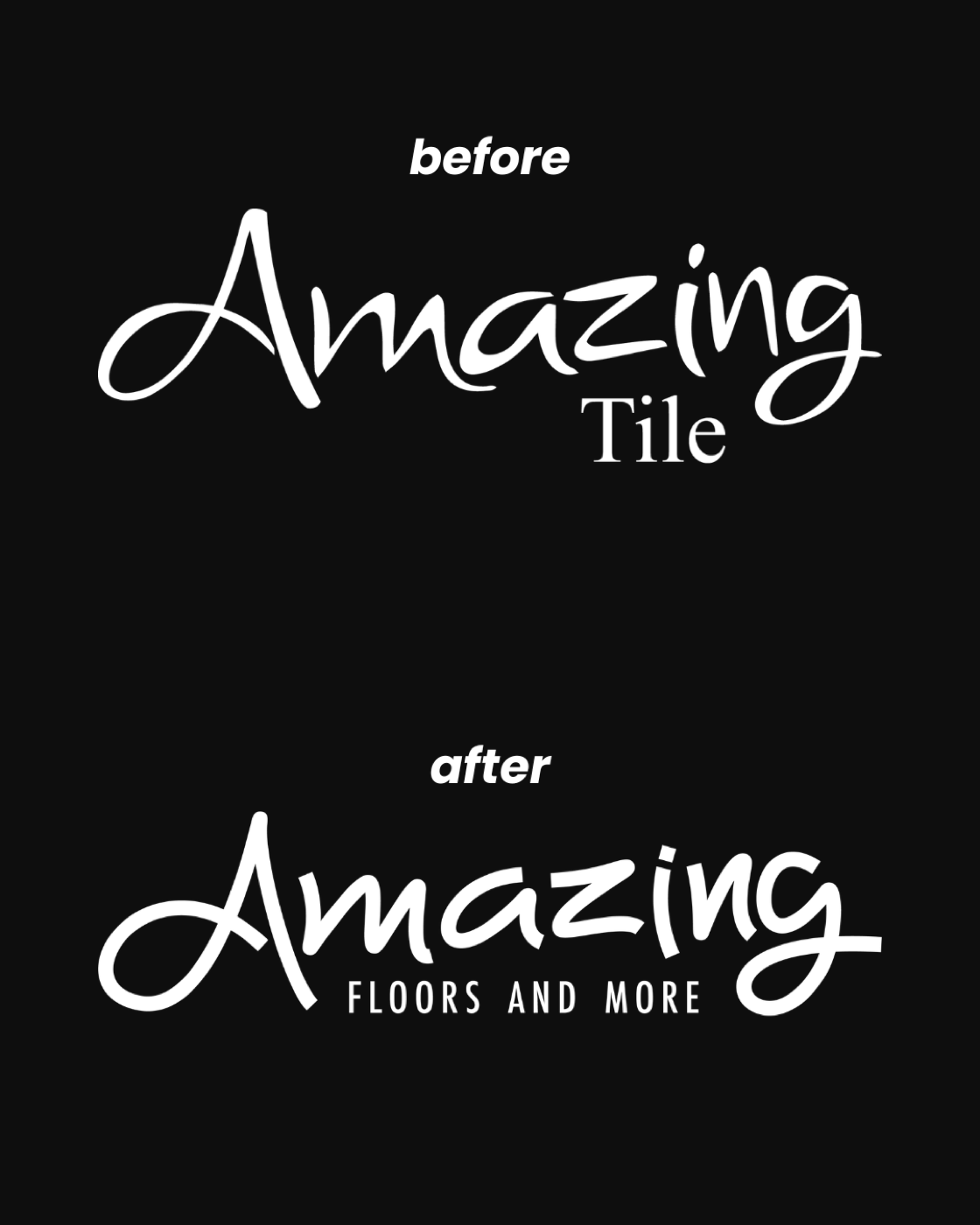 Amazing Tile logo redesign before and after