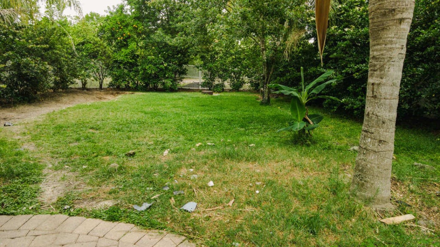 Backyard before landscaping