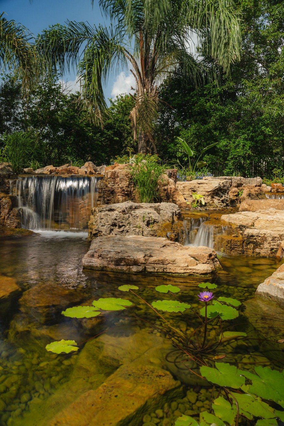 Earth Works waterfall feature
